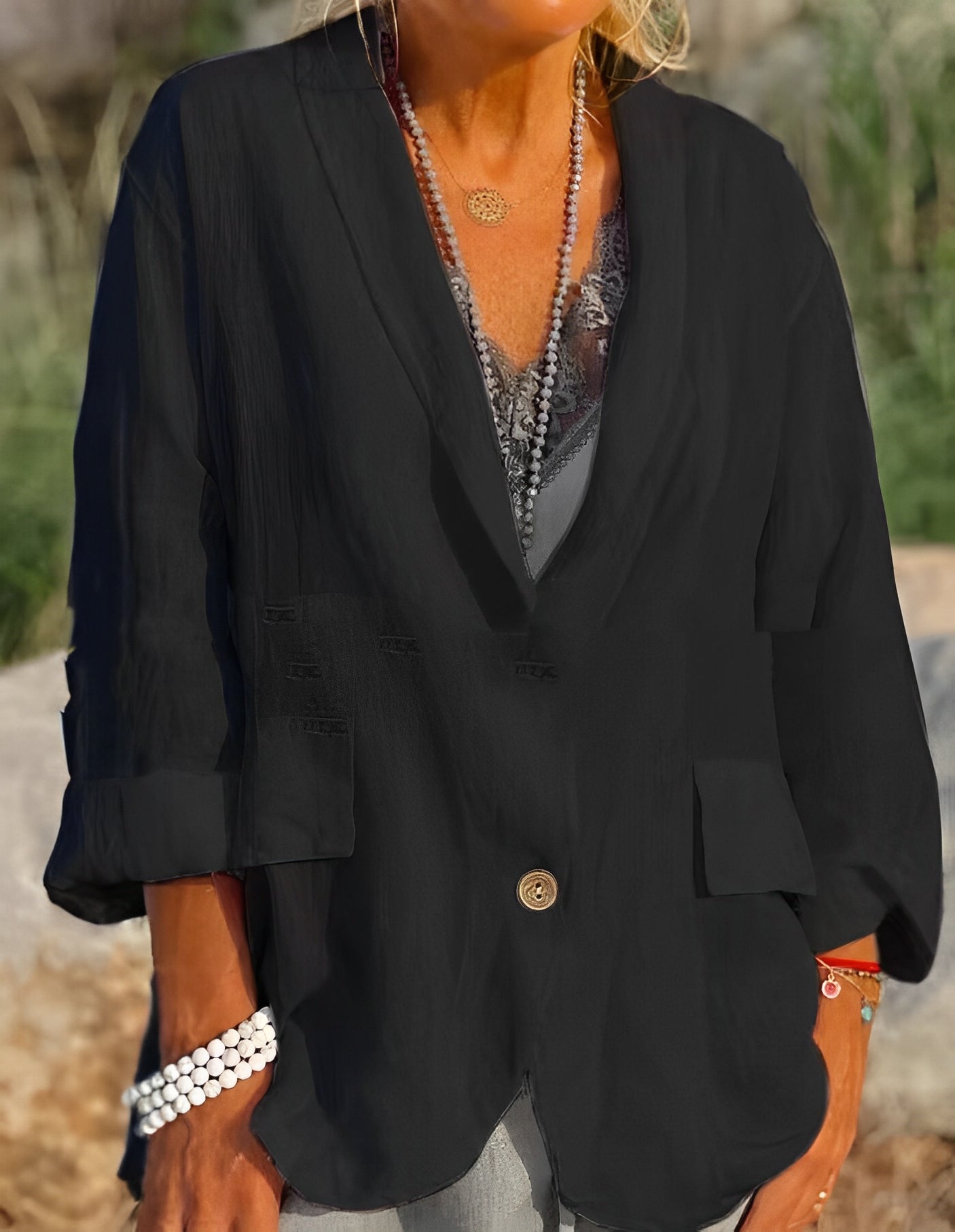 Louisa - Giacca di lino casual e ampia per donne