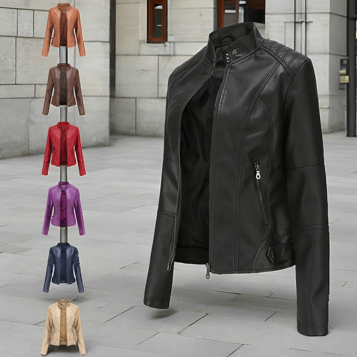 Martha - Elegante giacca in pelle attillata per donne