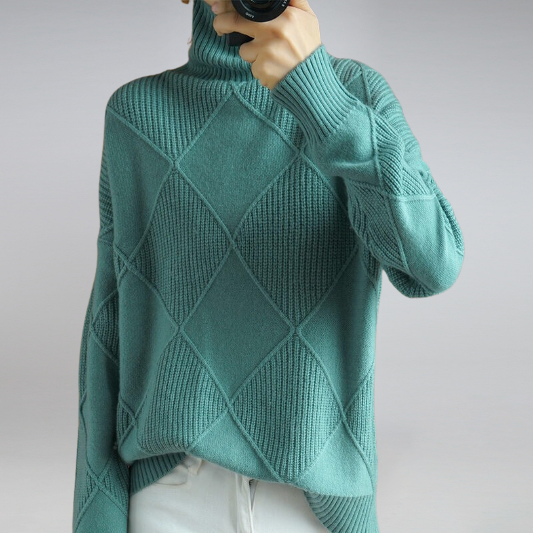 Ashlie - Comodo, caldo maglione a collo alto per donne