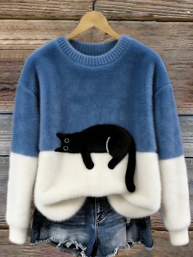 Luna | Felpa Donna con Grafica di Gatto