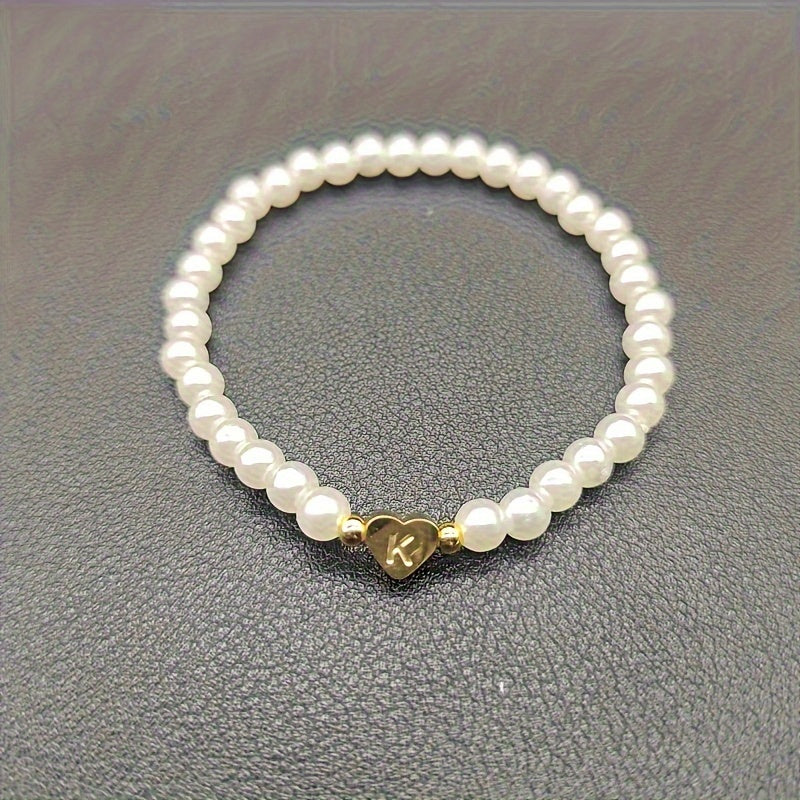 Chic Heart Initial Bracelet (A–Z)
