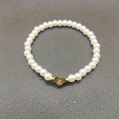 Chic Heart Initial Bracelet (A–Z)