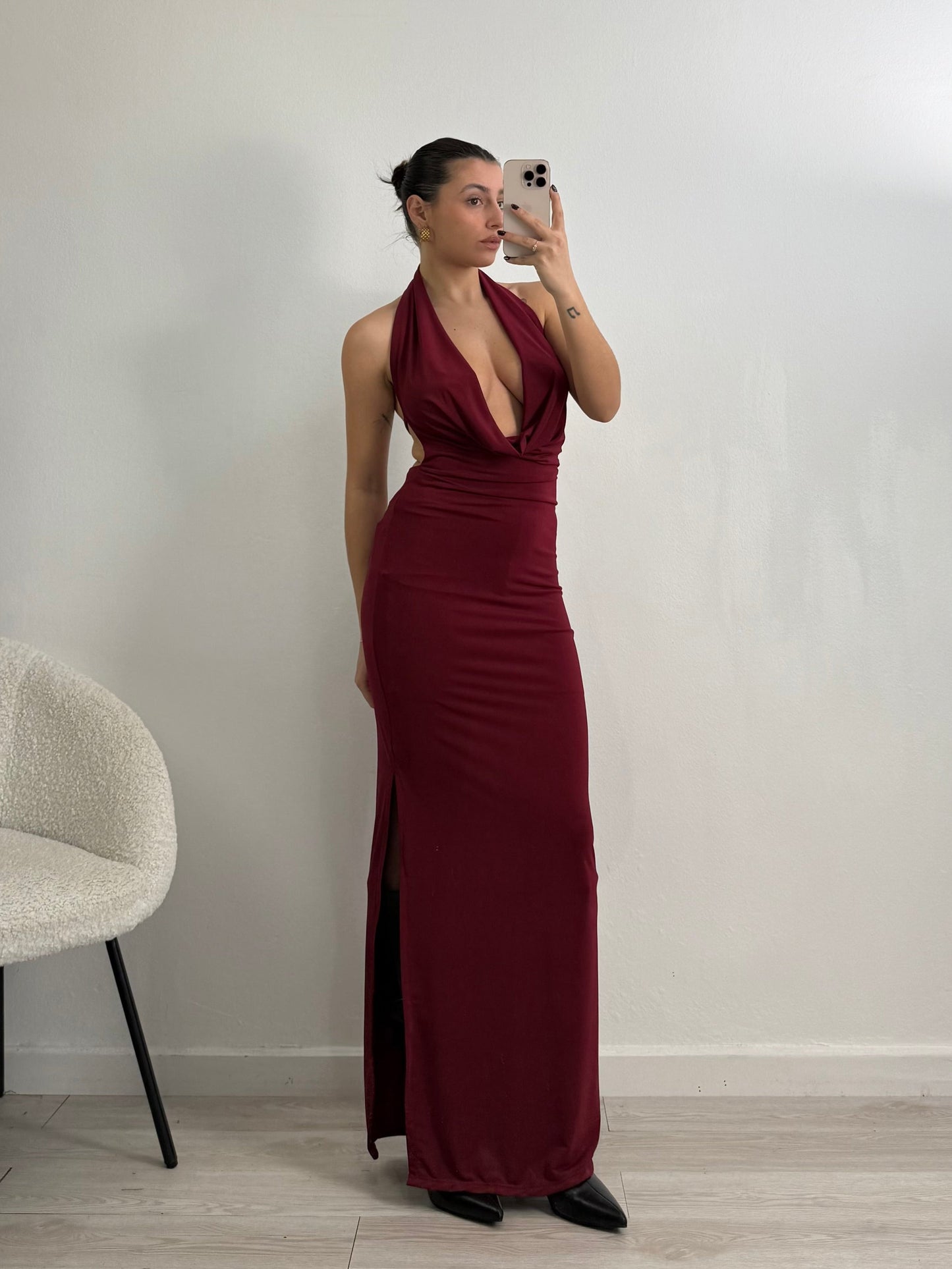 Megan dress long open back