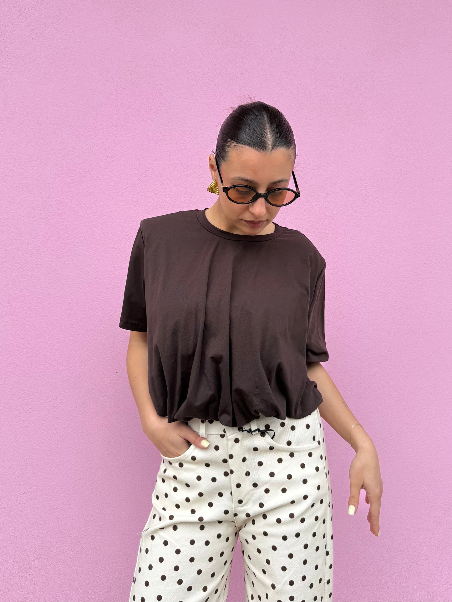 T-shirt crop a palloncino