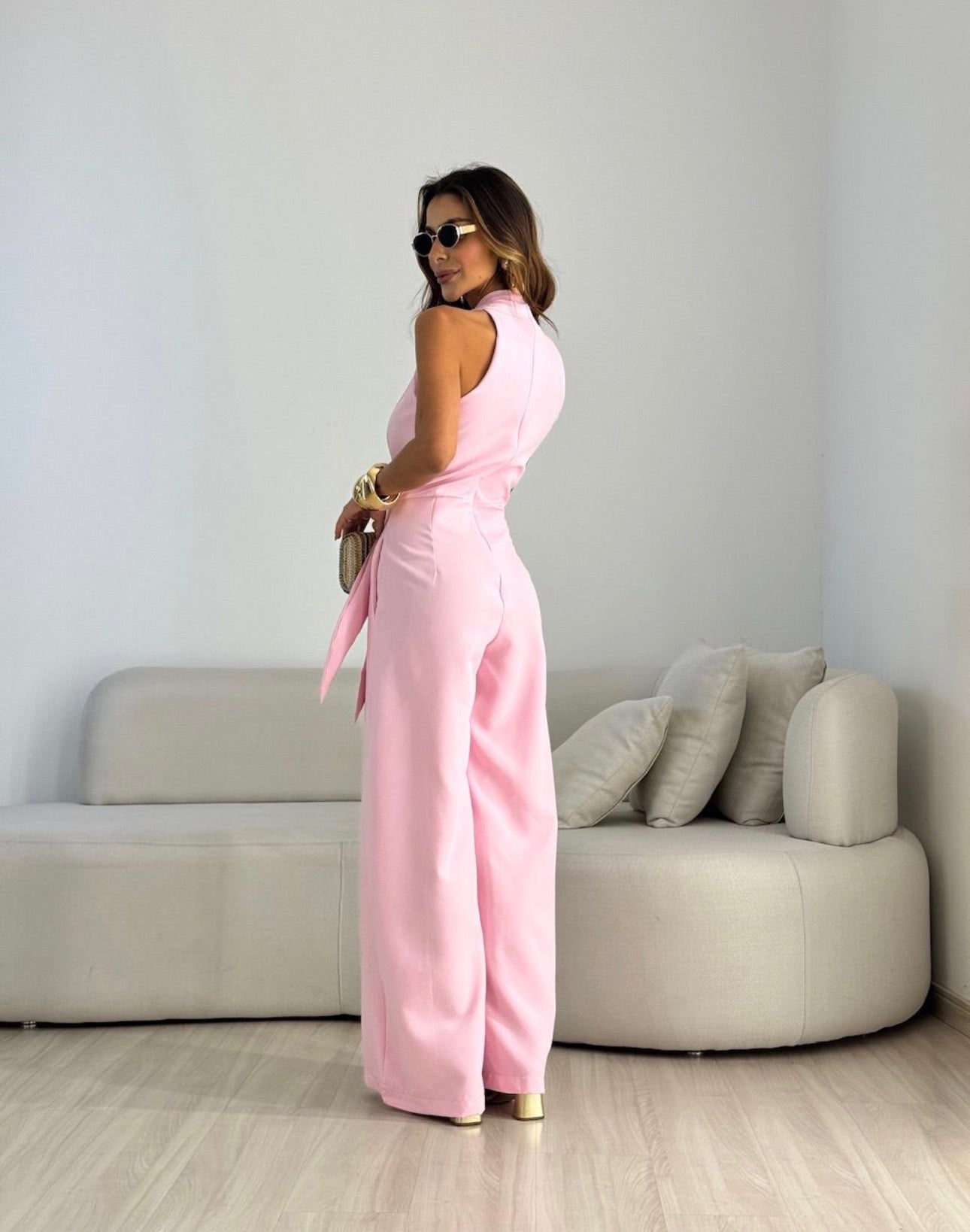 Aurora™ | Jumpsuit Drappeggiato con Nodo Sciarpa
