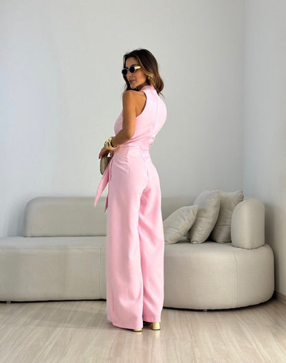 Aurora™ | Jumpsuit Drappeggiato con Nodo Sciarpa