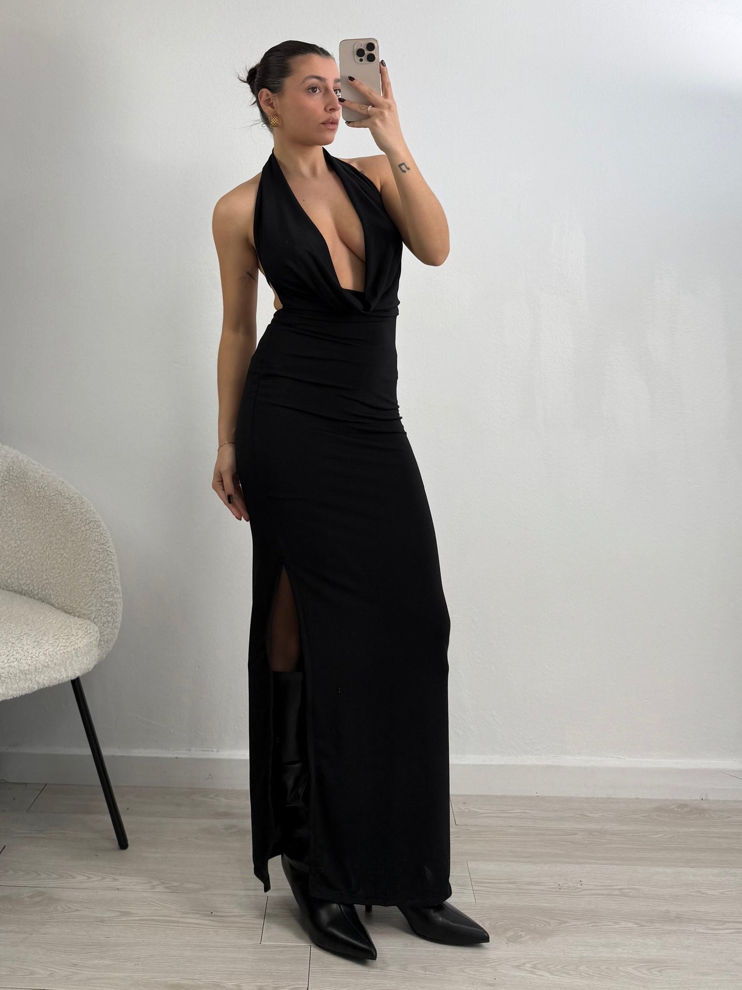 Megan dress long open back