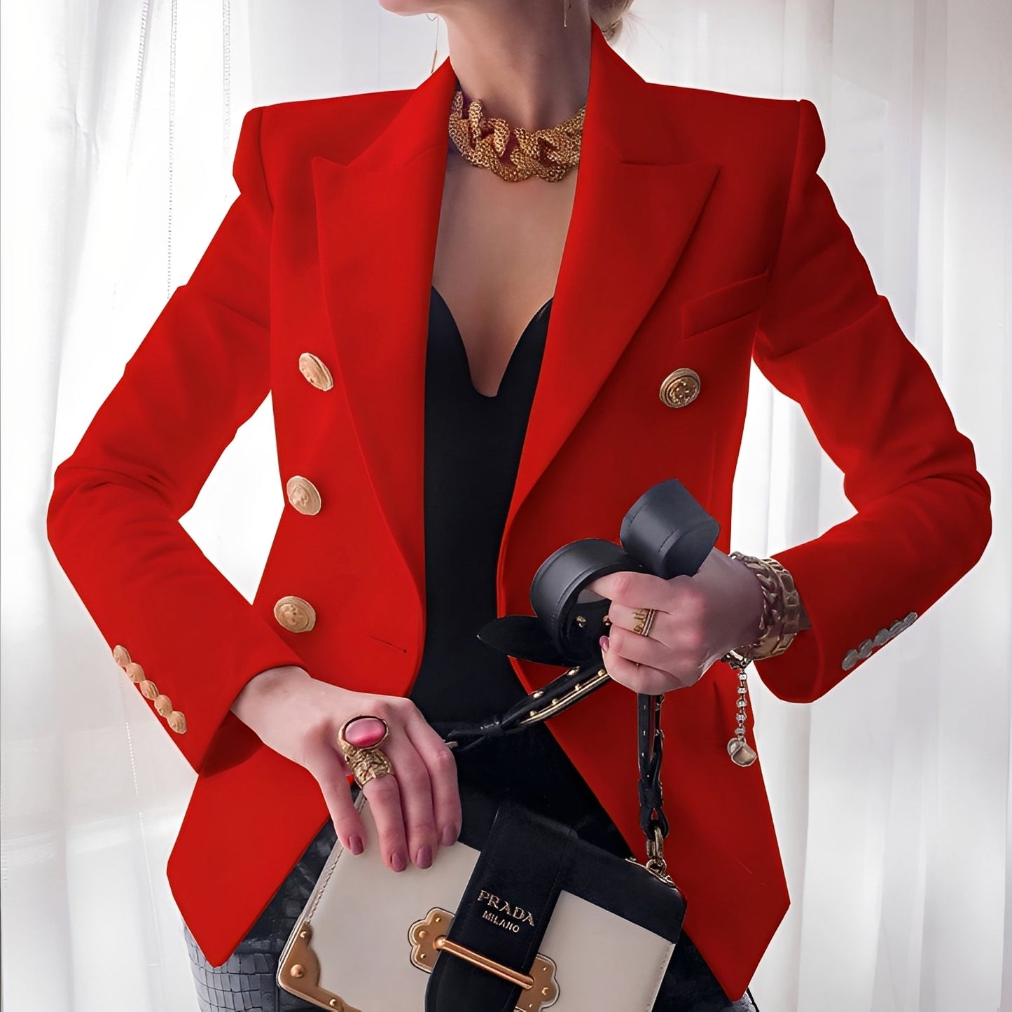 Raschelle - Classico Blazer con Bottoni per Donne 