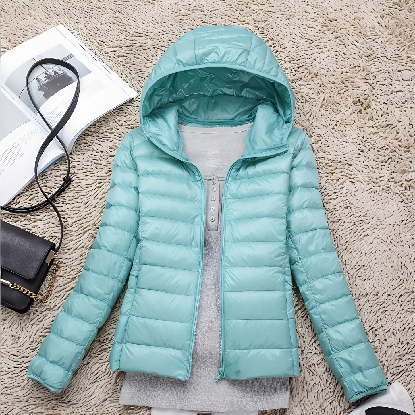 Lyndsay - Casual, sottile giacca di piuma per donne 