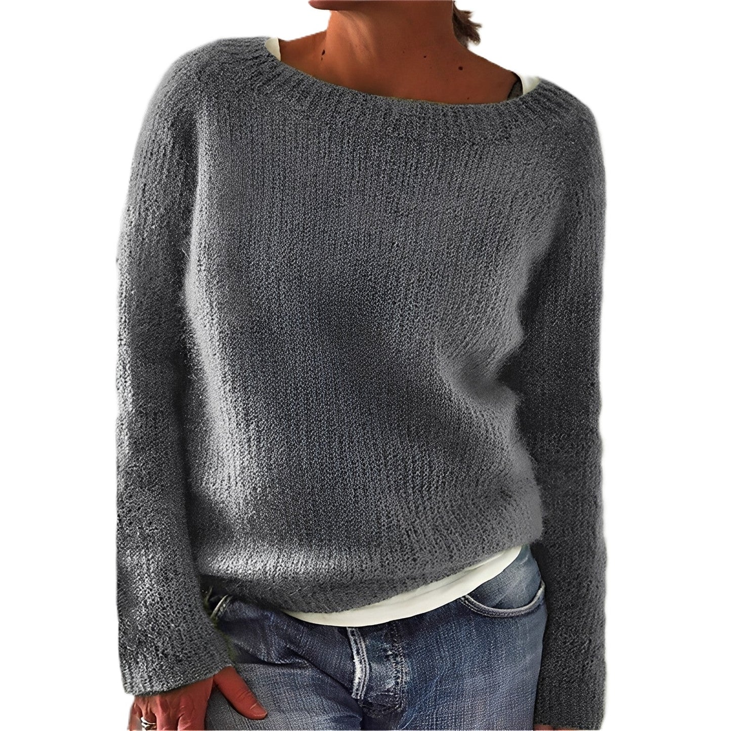 Angelia - Maglia casuale e calda in morbida maglia per donne