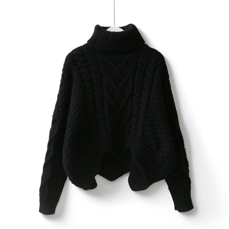 Catrina - Maglione casuale e caldo a collo alto in maglia per donne 