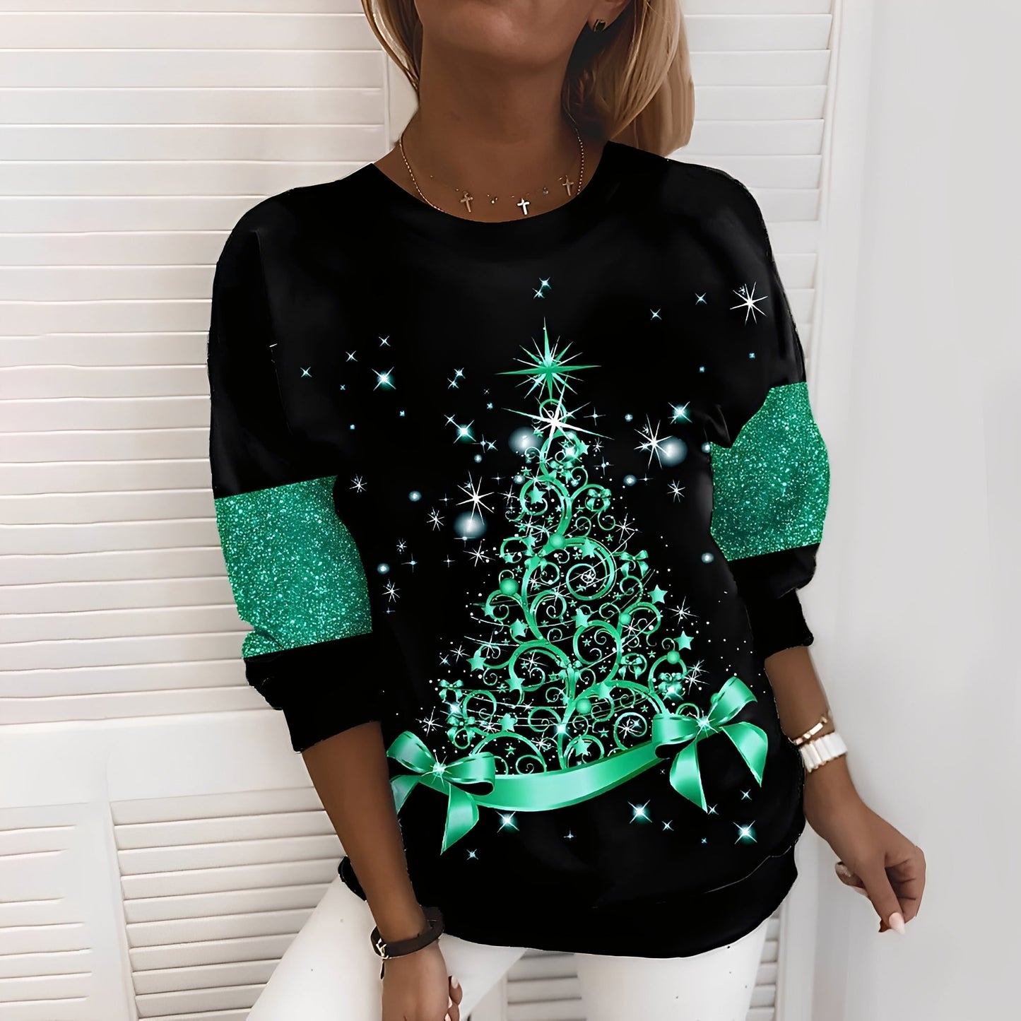 Elizabeth - Maglione festivo con motivo albero per donne