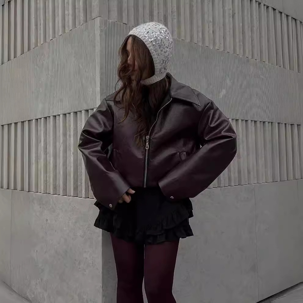 Kirsten - Giacca con zip in similpelle