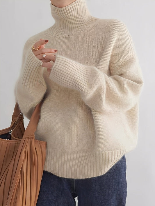 Natalia - Elegante maglione a collo alto in cashmere per donne