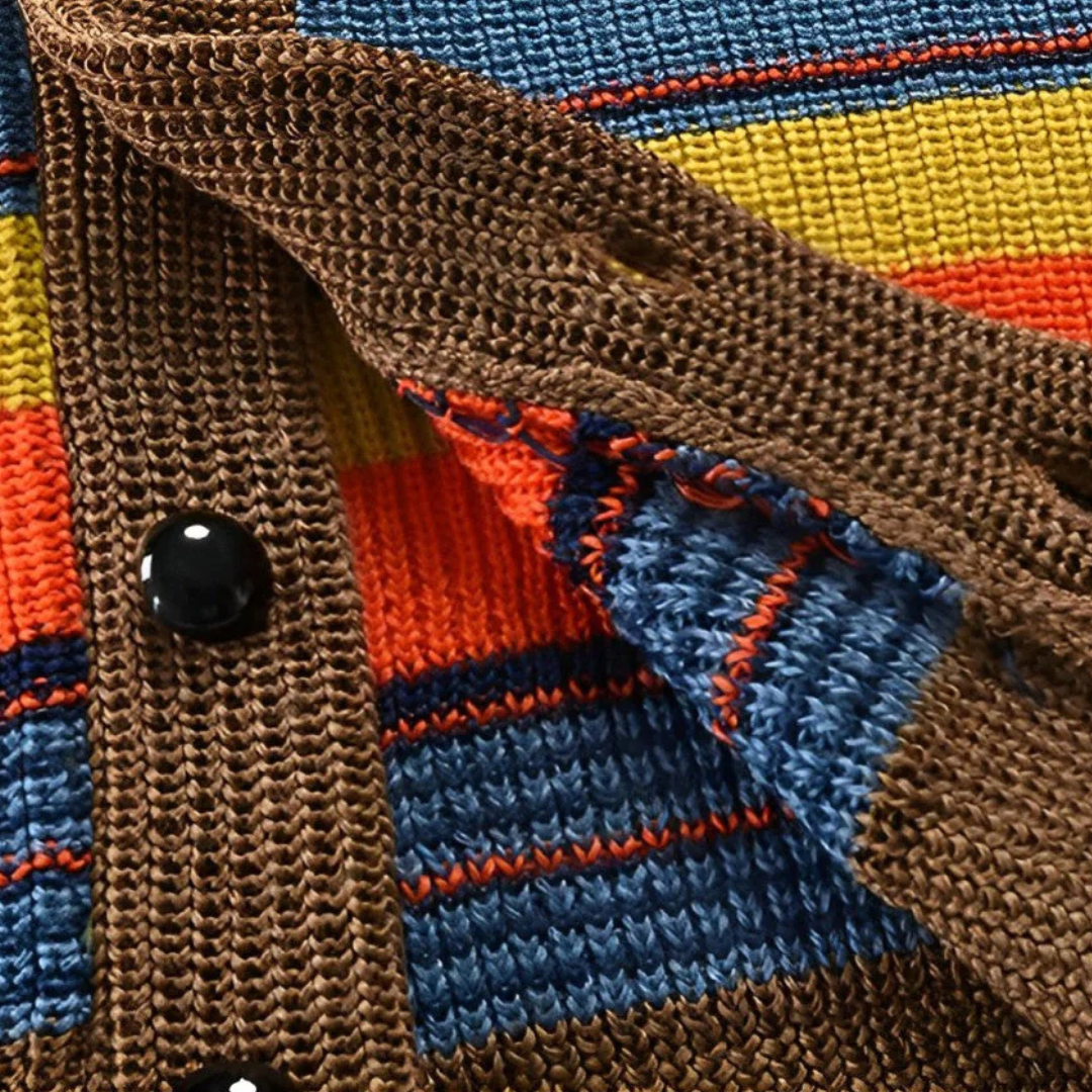 GARRY™|CARDIGAN RETRÒ A STRISCE 