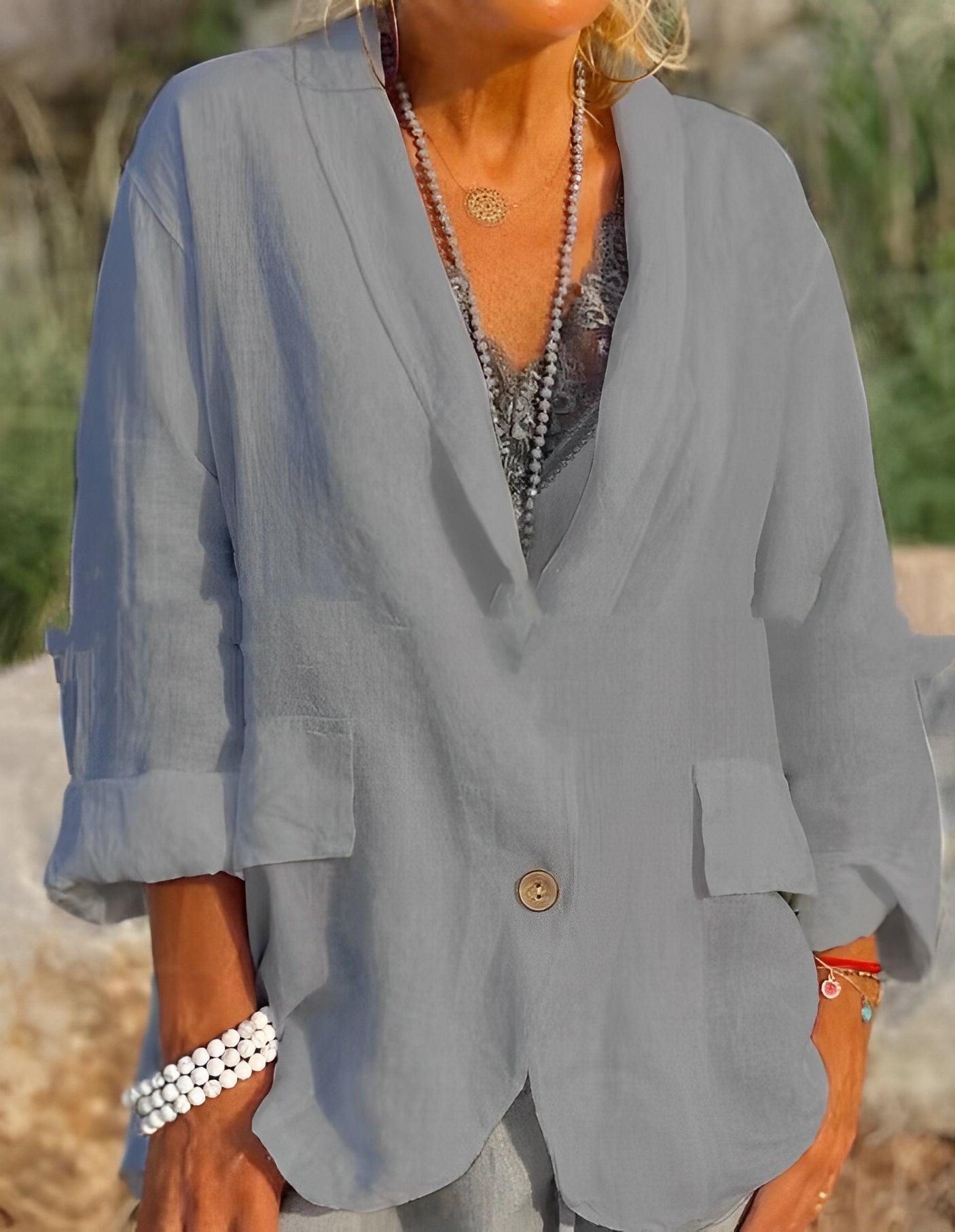 Louisa - Giacca di lino casual e ampia per donne