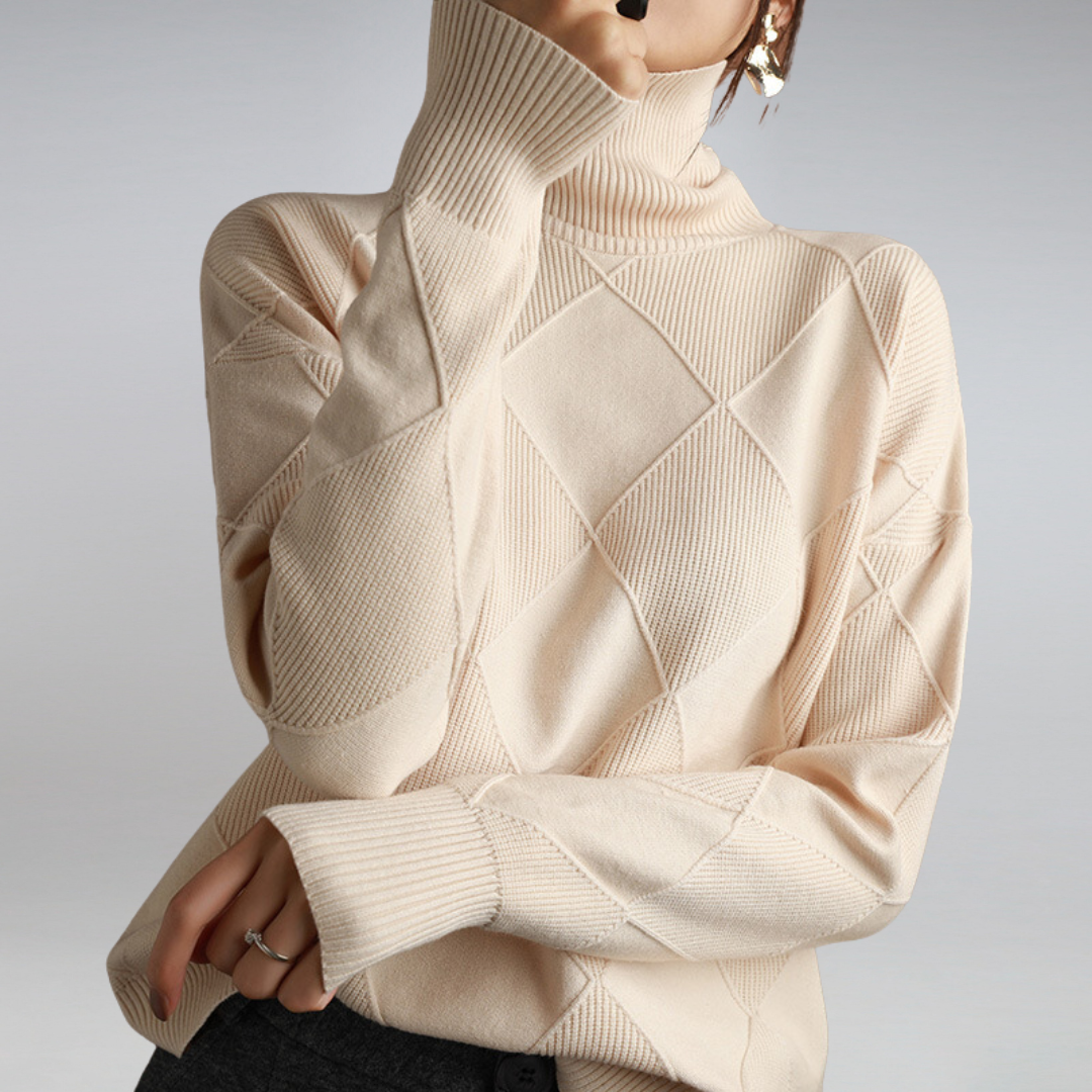 Ashlie - Comodo, caldo maglione a collo alto per donne