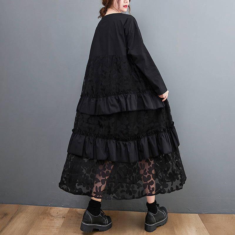 Lauryn - Abito bohemien casual con rouches per donne 