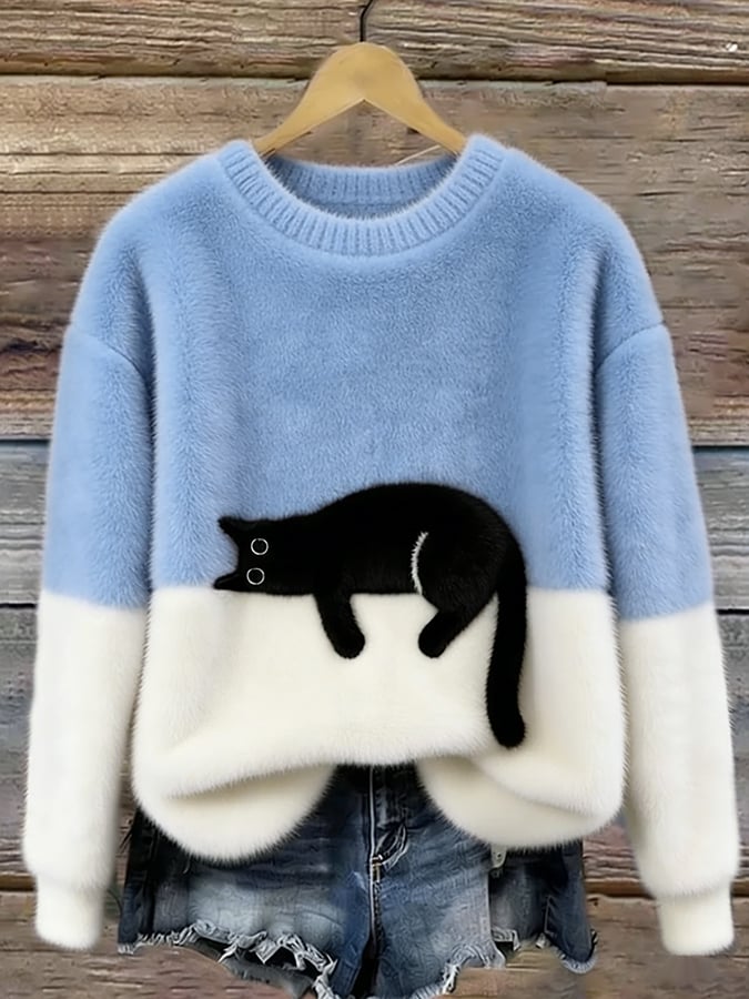 Luna | Felpa Donna con Grafica di Gatto