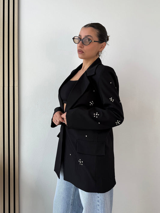 Rhinestone embellished blazer