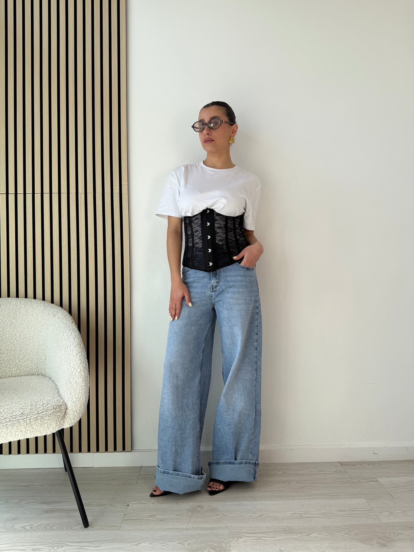 Lace-up back corset