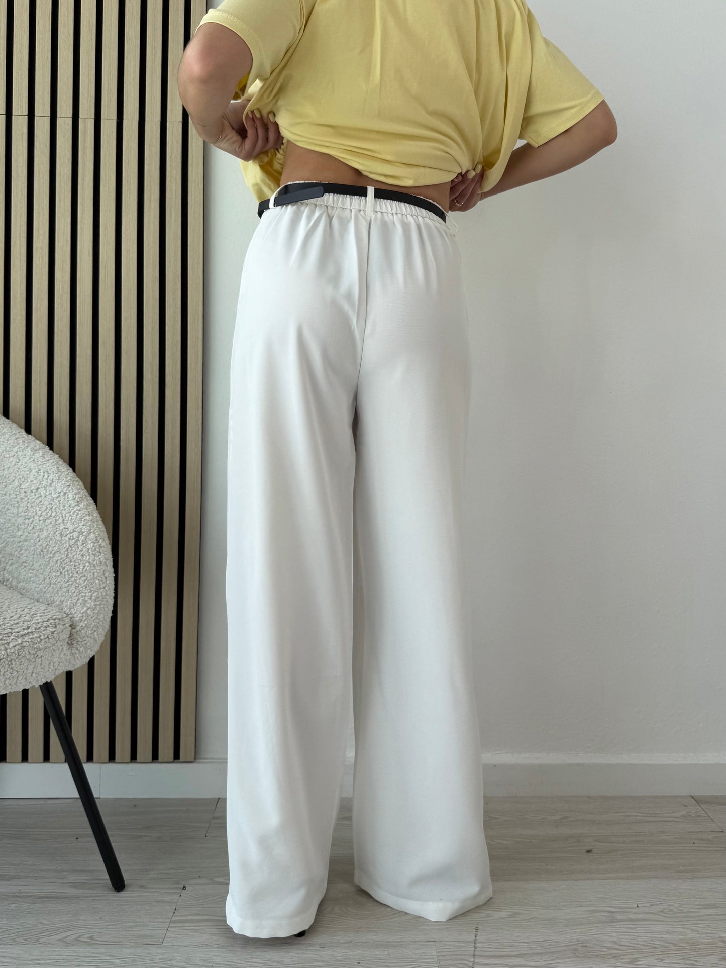 Palazzo trousers with belt