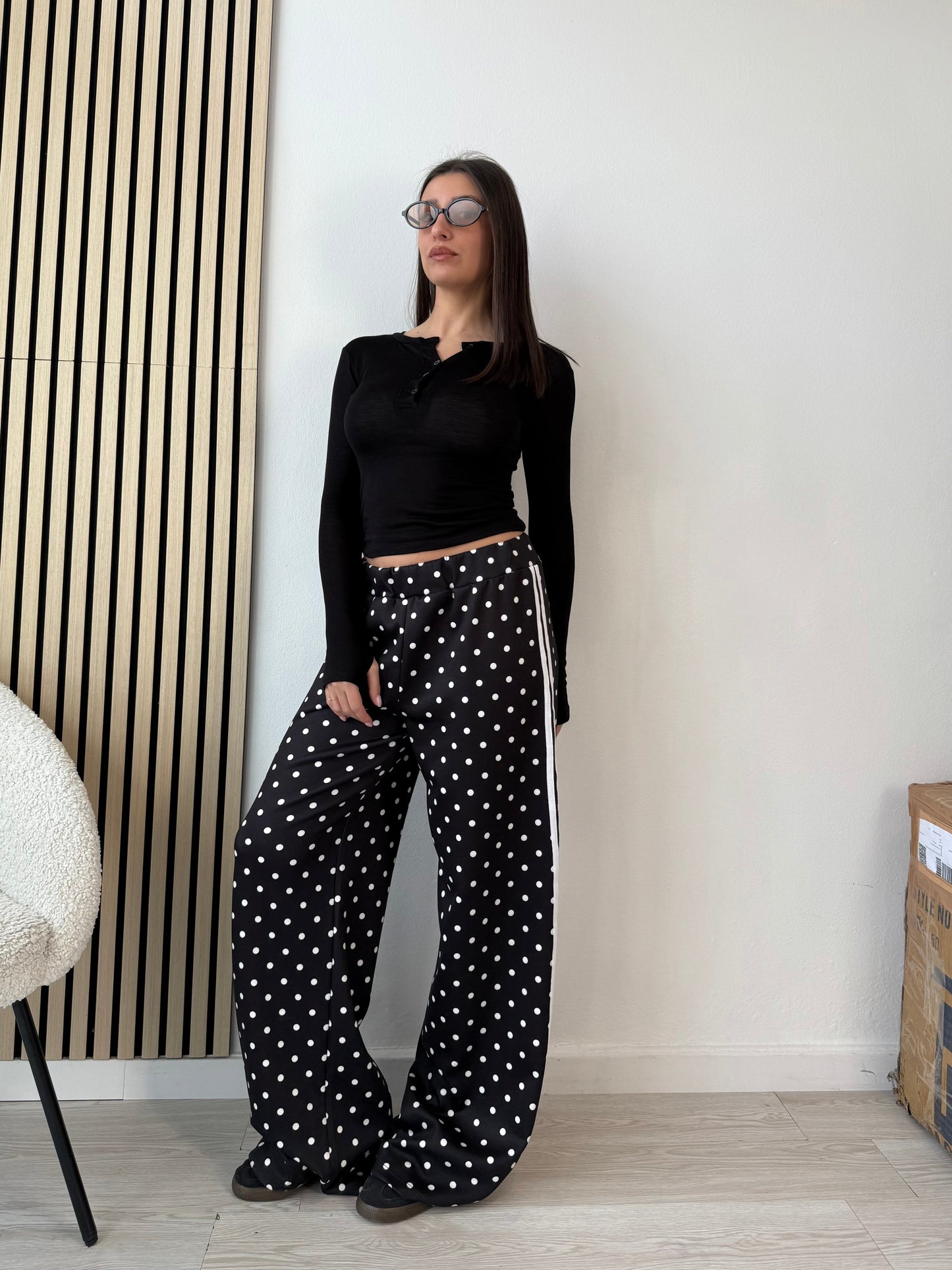 Pantaloni A Righe E Pois