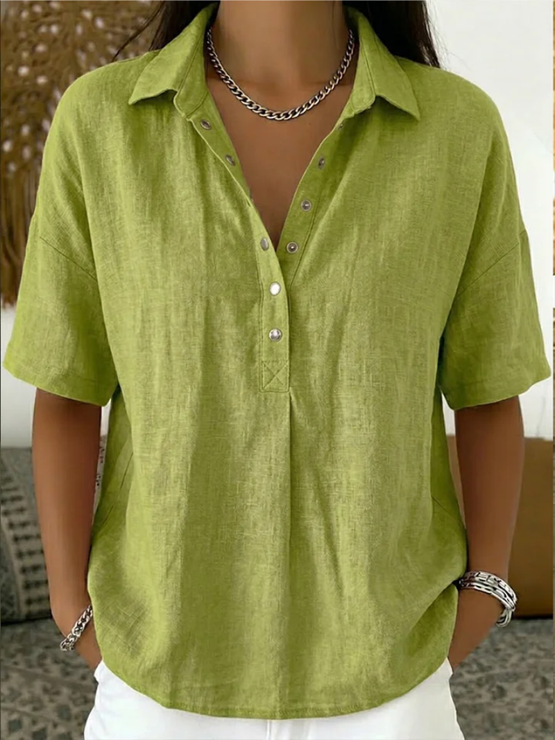 Atelier Bianchi Roma | Tessa™ – Blusa con Colletto e Bottoni a Pressione (1+1 GRATIS)