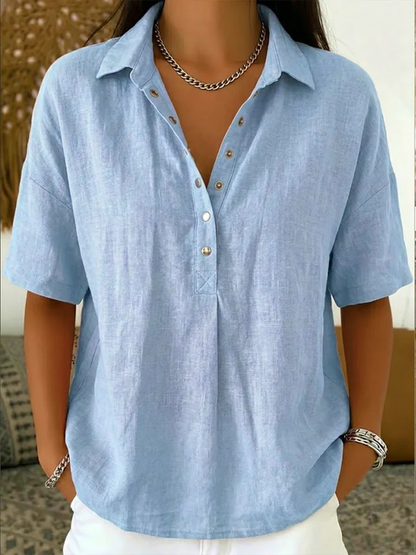 Atelier Bianchi Roma | Tessa™ – Blusa con Colletto e Bottoni a Pressione (1+1 GRATIS)
