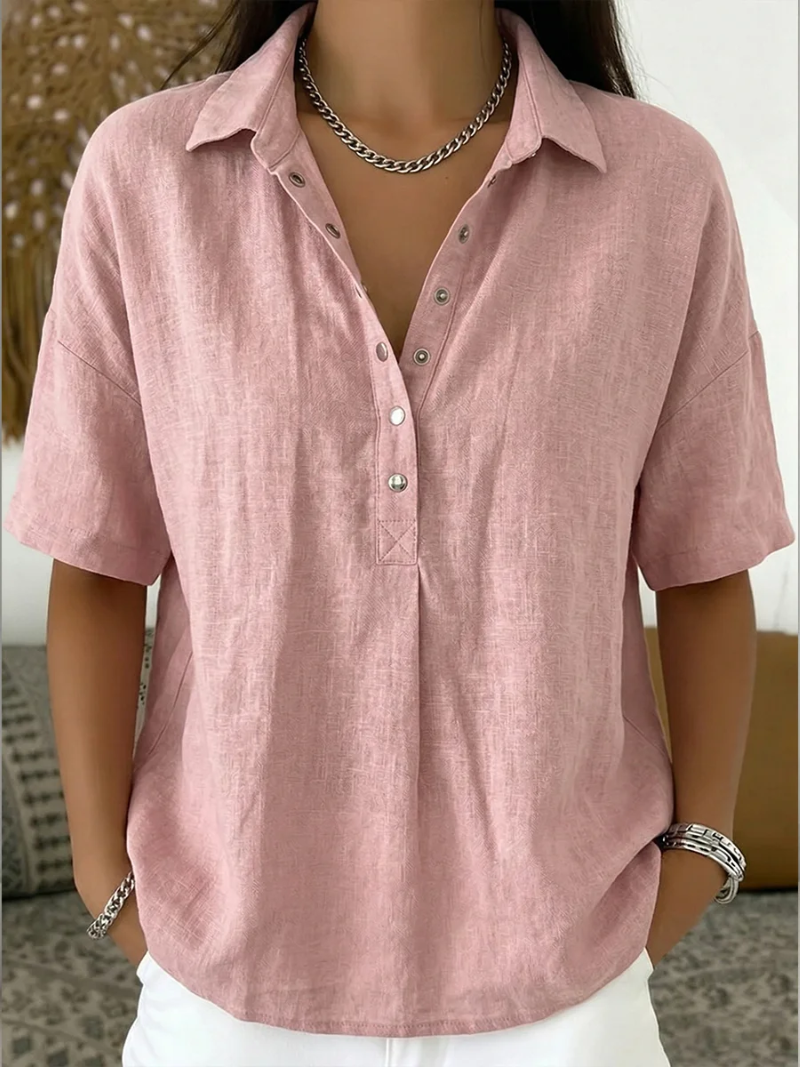 Atelier Bianchi Roma | Tessa™ – Blusa con Colletto e Bottoni a Pressione (1+1 GRATIS)