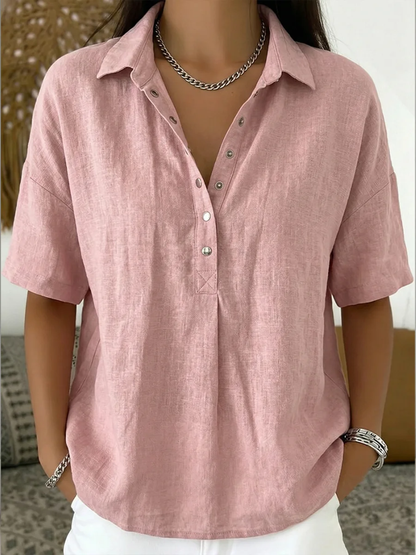 Atelier Bianchi Roma | Tessa™ – Blusa con Colletto e Bottoni a Pressione (1+1 GRATIS)