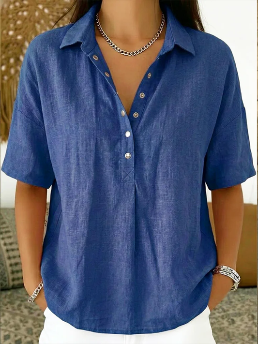 Atelier Bianchi Roma | Tessa™ – Blouse with Collar and Snap Buttons (1+1 FREE)