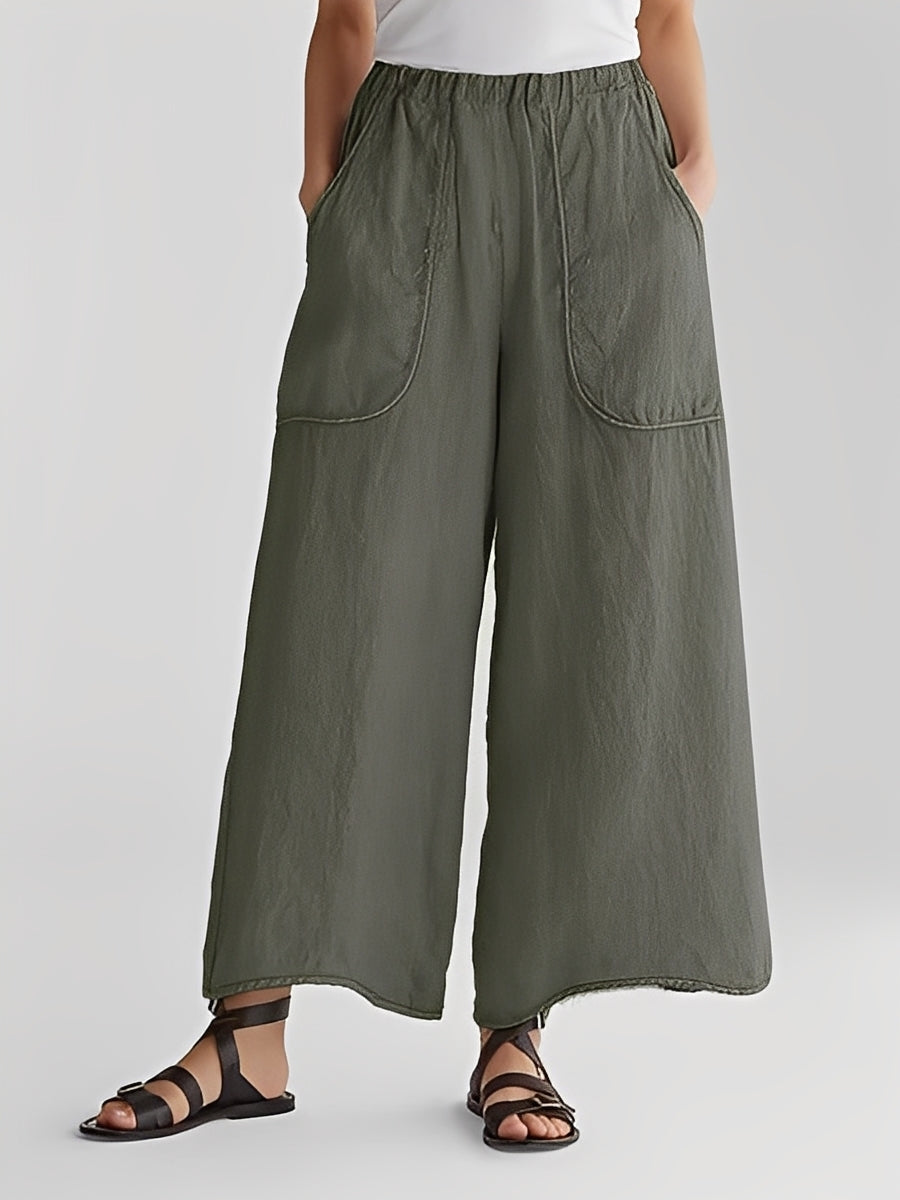 Marley - Pantaloni casual a gamba larga per donne 