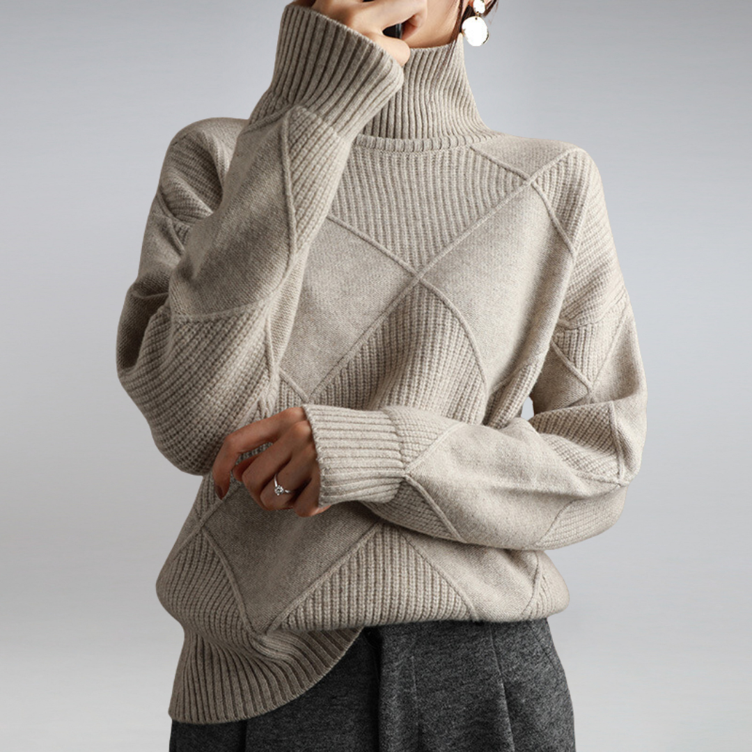 Ashlie - Comodo, caldo maglione a collo alto per donne