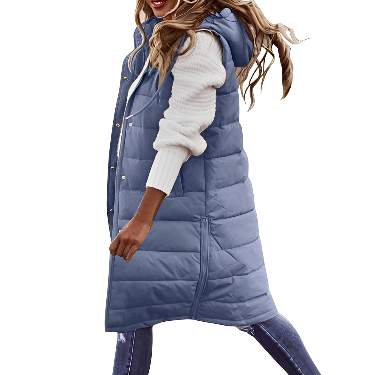Brenna - Elegante giacca lunga in piuma per donne