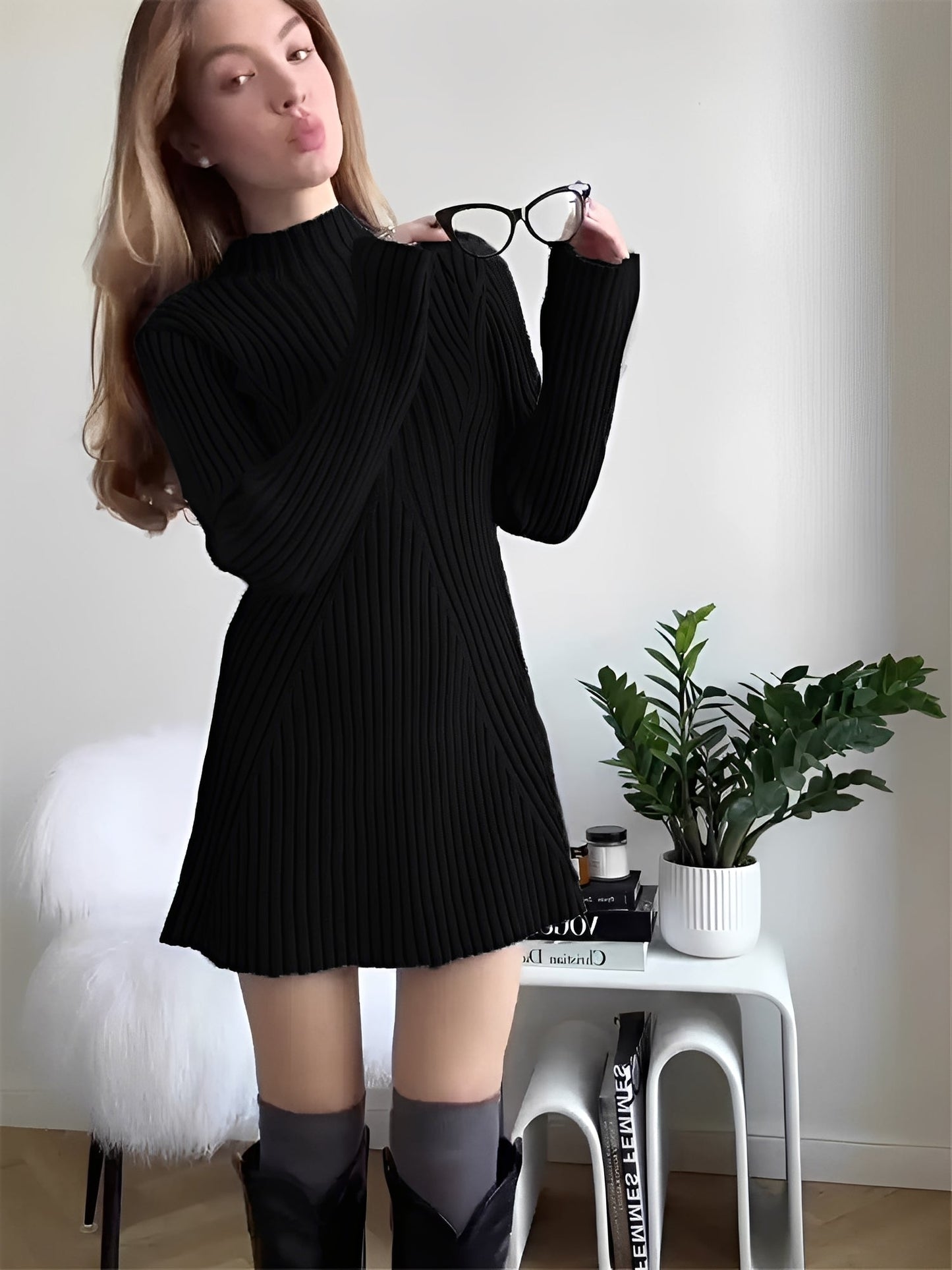 Jazmine - Elegante abito a maglia a maniche lunghe per le donne 