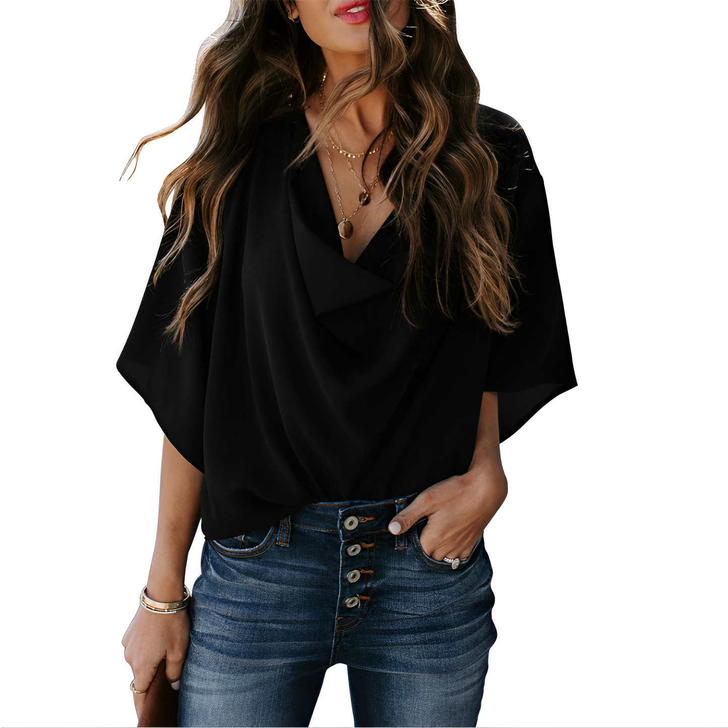 Nicholas - Blusa ampia con scollo a V per donne 