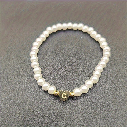 Chic Heart Initial Bracelet (A–Z)