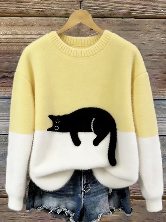 Luna | Felpa Donna con Grafica di Gatto
