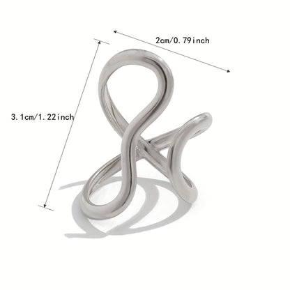 Chic Asymmetric Wave Ring