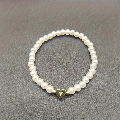 Chic Heart Initial Bracelet (A–Z)