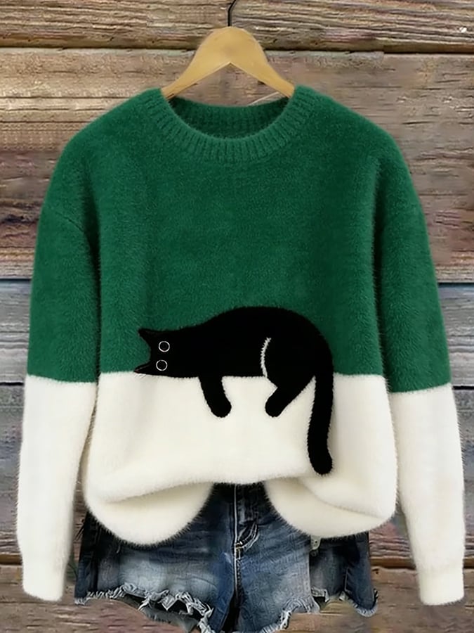 Luna | Felpa Donna con Grafica di Gatto