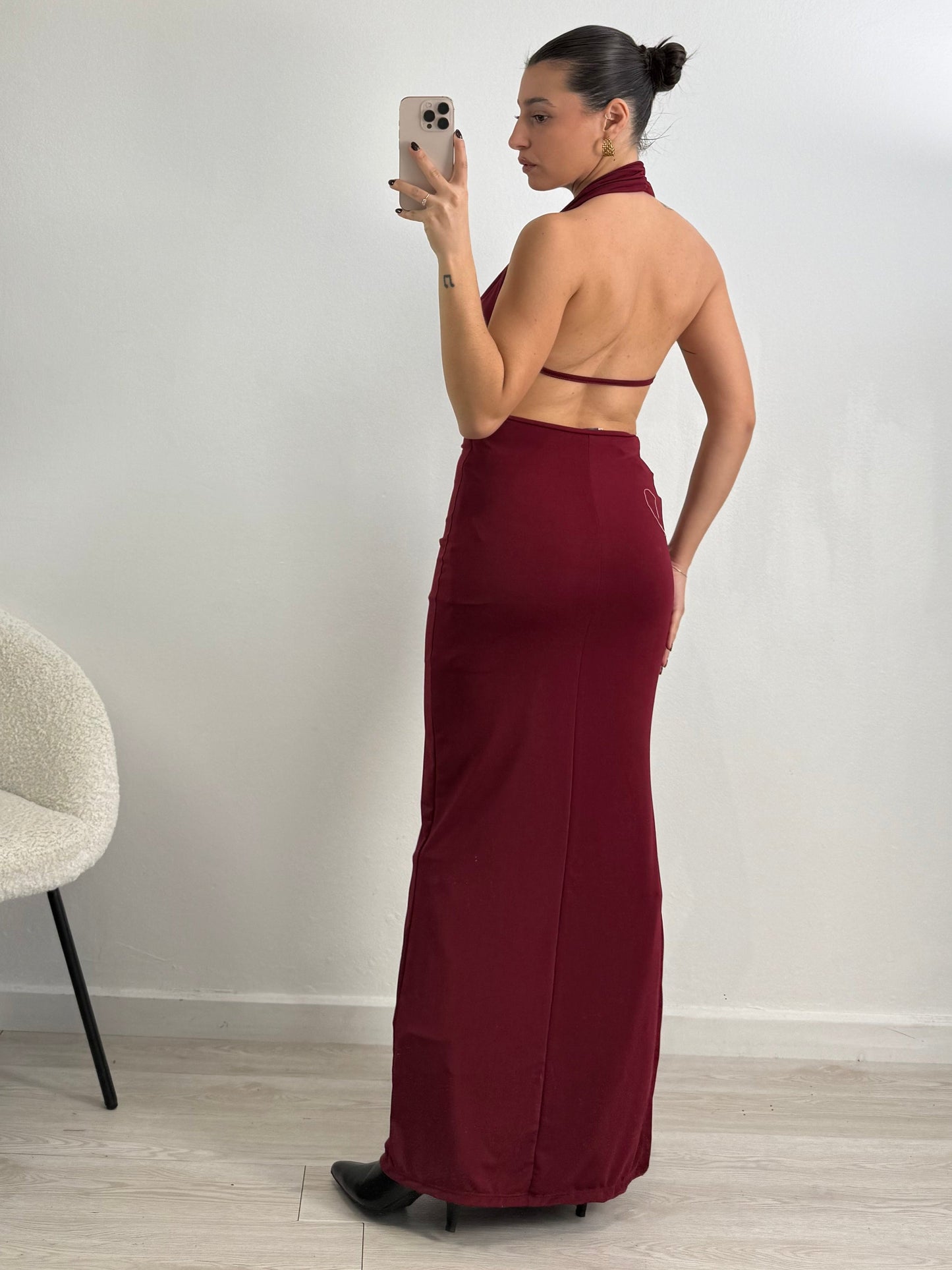 Megan dress long open back