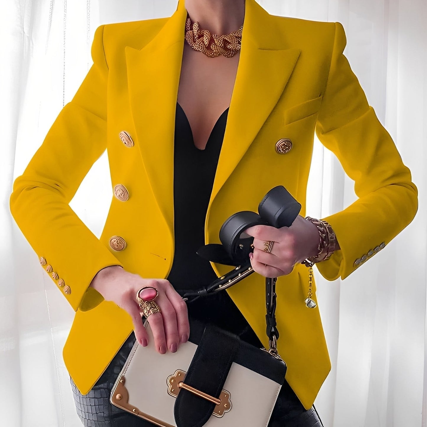 Raschelle - Classico Blazer con Bottoni per Donne 