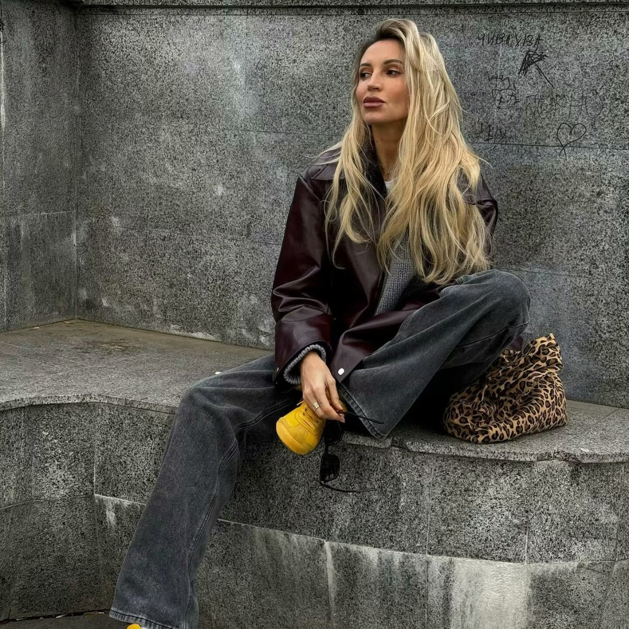 Kirsten - Giacca con zip in similpelle