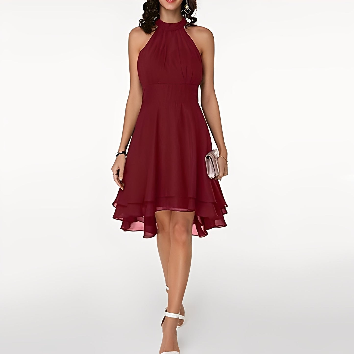 Melissa - Abito in chiffon con volant giocosi per donne