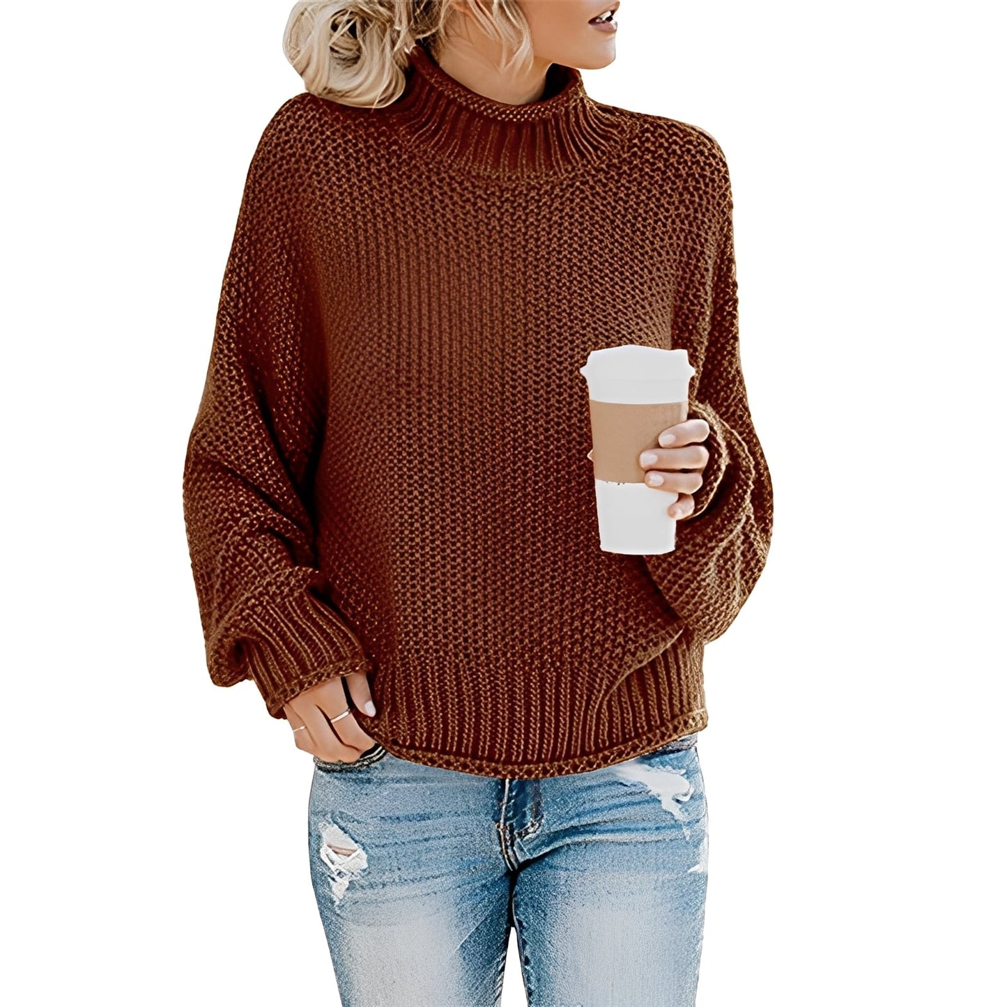 Evalyn - Maglione casual a collo alto per donne