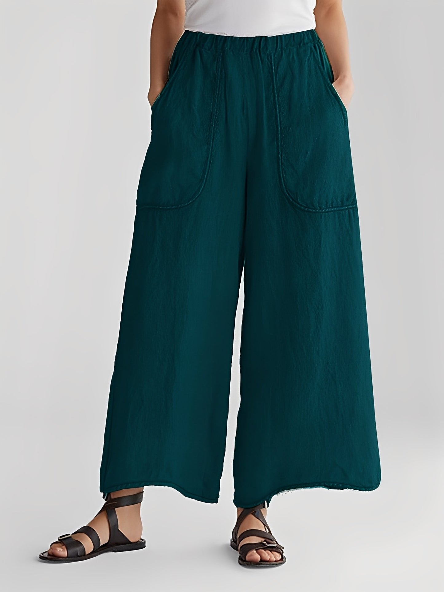Marley - Pantaloni casual a gamba larga per donne 