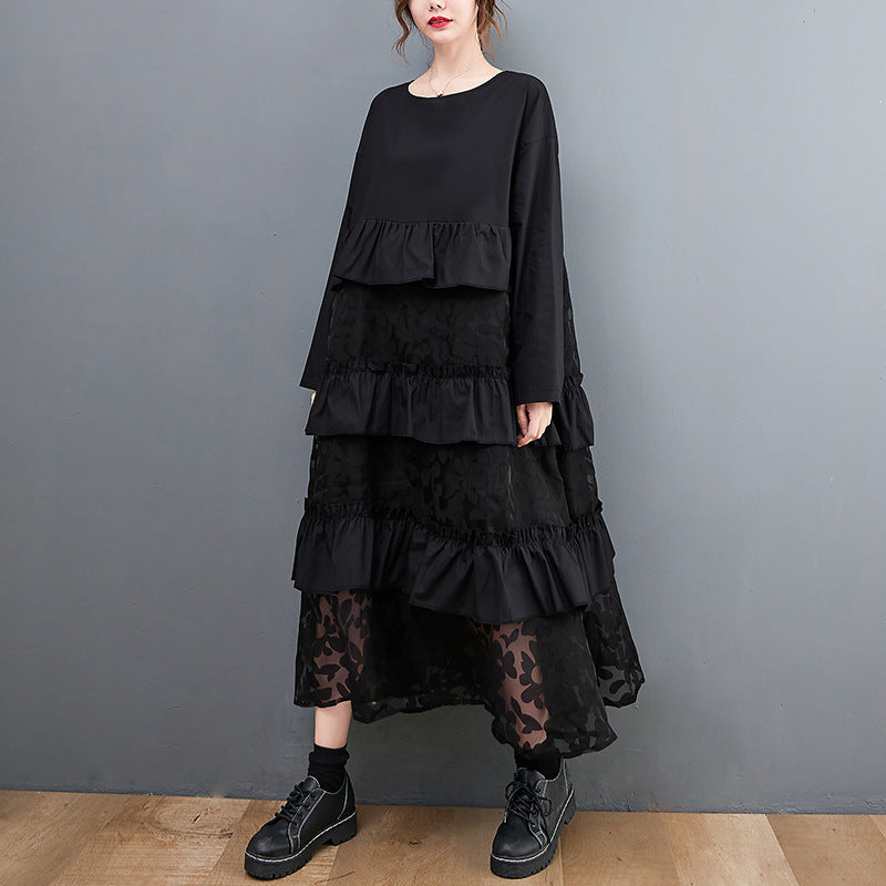Lauryn - Abito bohemien casual con rouches per donne 