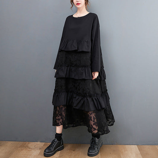 Lauryn - Abito bohemien casual con rouches per donne